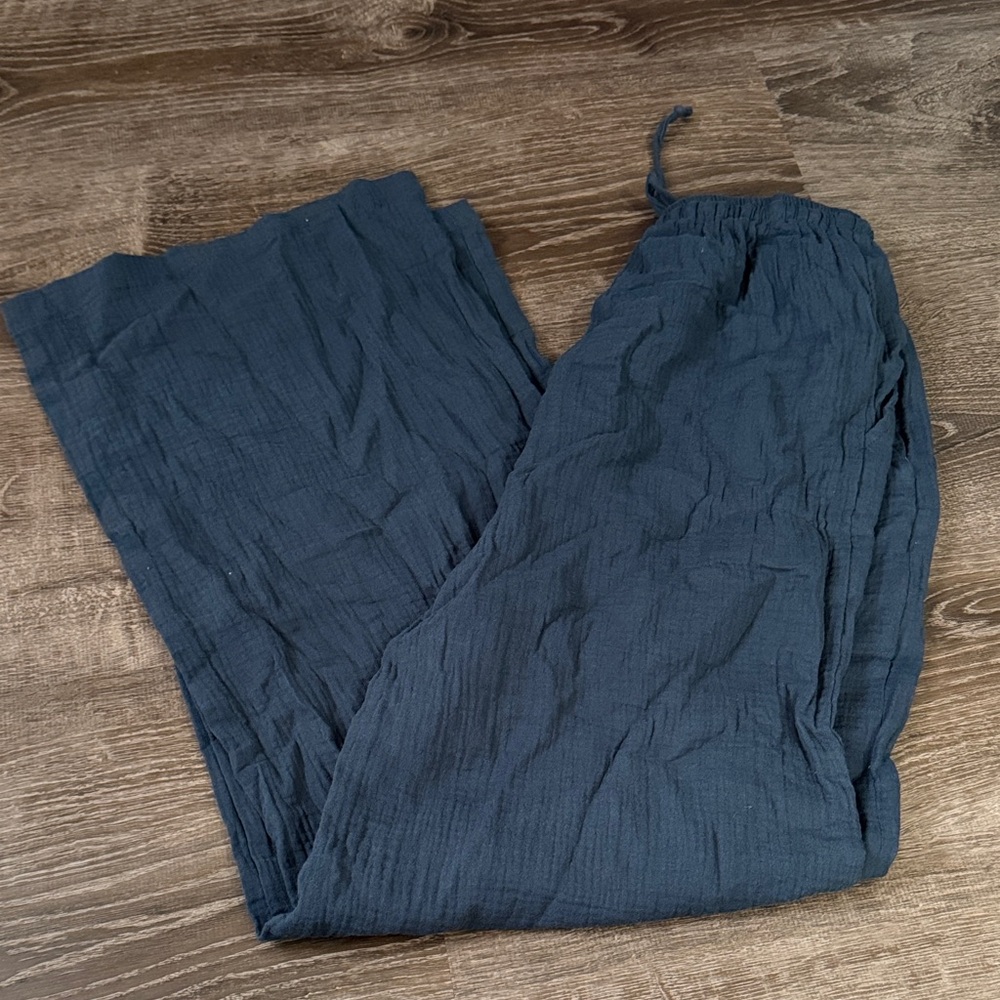 Women’s Navy Blue Woven Cotton Pants